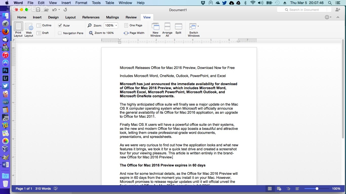 Microsoft Word 2016 Download Free Mac